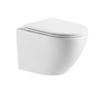 Væghængt toilet rund - hvidt